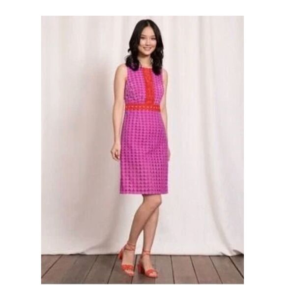 Boden Dresses & Skirts - Boden Lydia Lace Crochet Sheath Dress Pink Orange Sleeveless Size US 4 UK 8